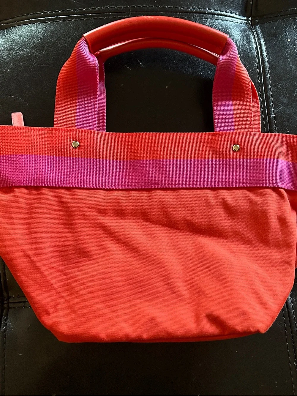kate spade Orange handbag with Pink Trim